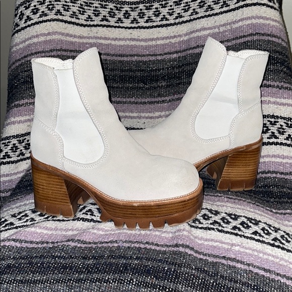 preston platform ankle boots white